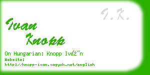 ivan knopp business card